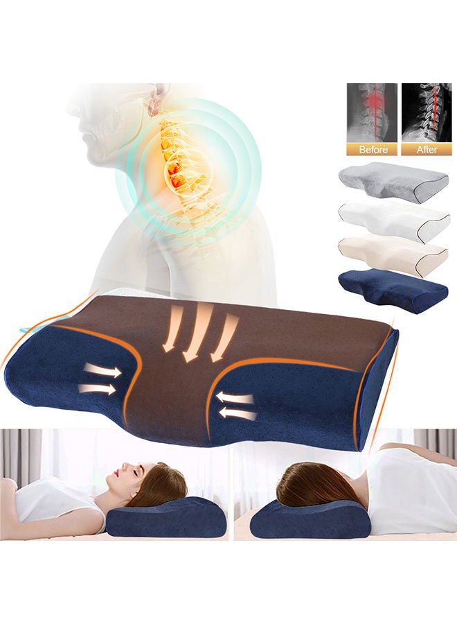 Arabest Orthopedic Cervical Neck Pillow For Pain Sufferers polyester Blue 50x30x10cm - Image 4