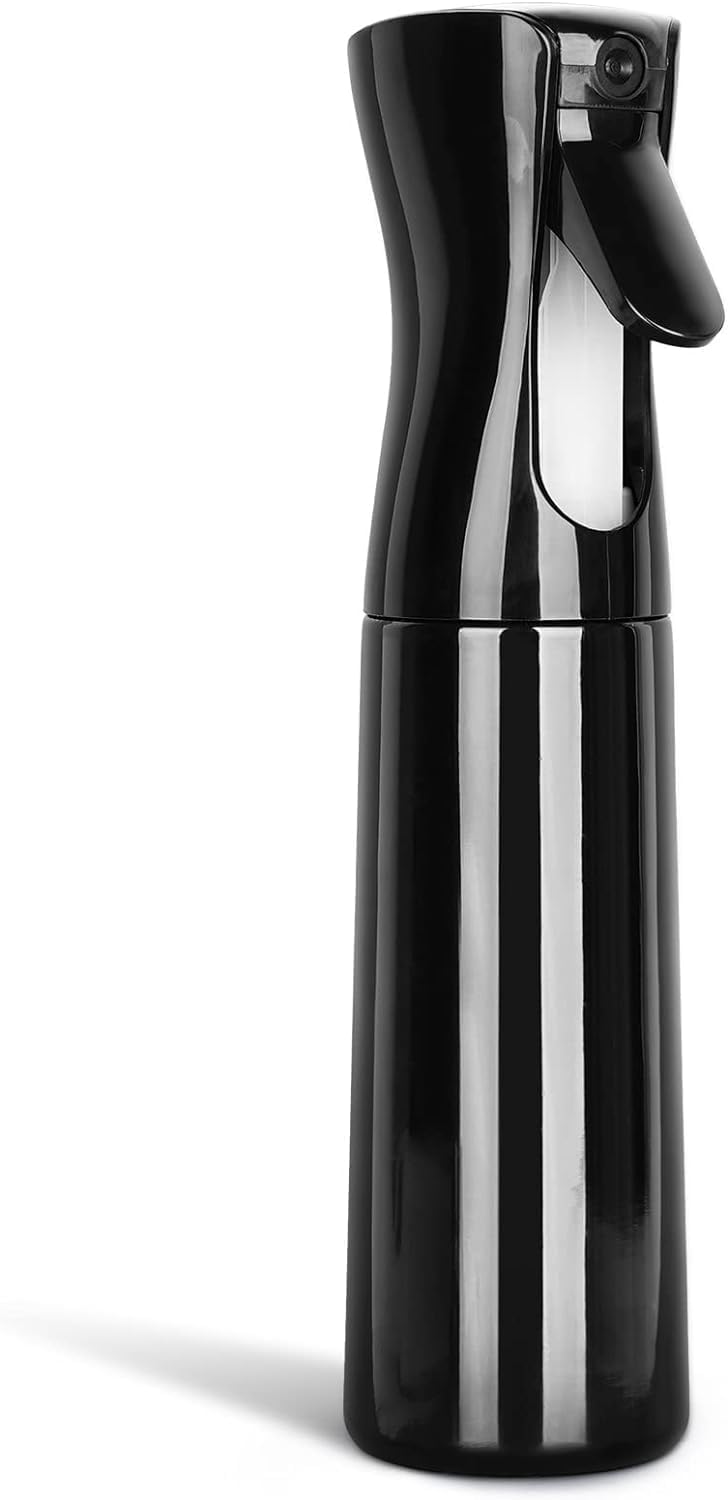 Scholazs Scholazs Professional Water Spray Bottle for Taming Hair in Morning Refillable Mist salon Hairstyling Plants Pets Black 300 ML - Image 1