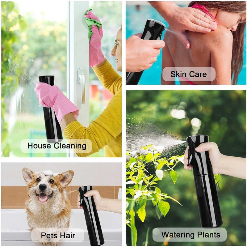 Scholazs Scholazs Professional Water Spray Bottle for Taming Hair in Morning Refillable Mist salon Hairstyling Plants Pets Black 300 ML - Image 5