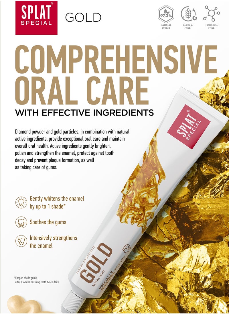 SPLAT - SPLAT Gold Toothpaste,Free from Fluoride, 75 ml - Image 1