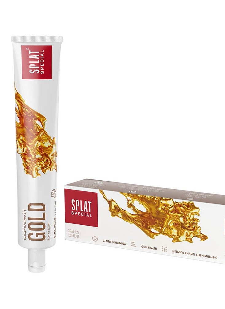 SPLAT - SPLAT Gold Toothpaste,Free from Fluoride, 75 ml - Image 1