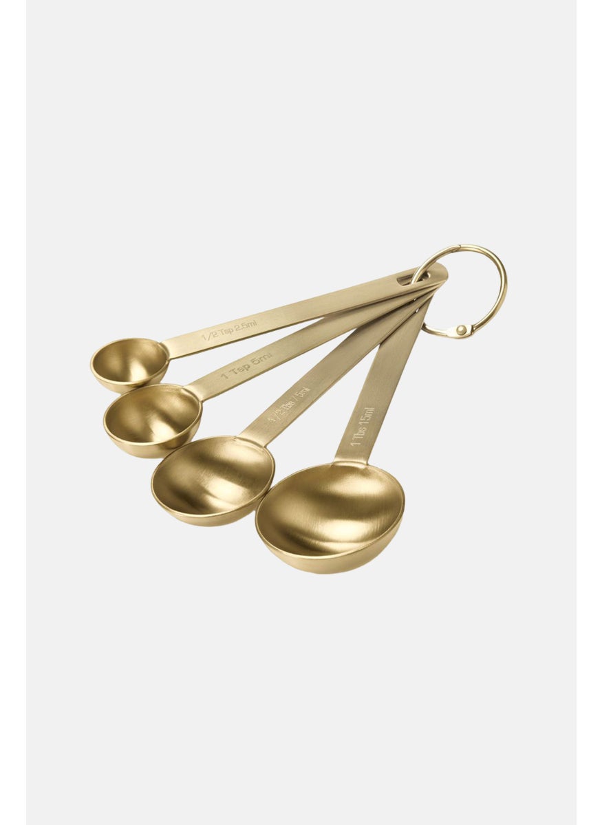 Tchibo 4 Piece Measuring Spoon Set, Gold  - Image 2