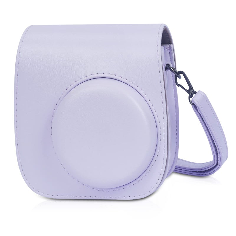 Phetium Instant mini 12 Camera Protective Case Compatible with Instax Mini 12 11,PU Leather Bag with Pocket and Adjustable Shoulder Strap (Lilac Purple) - Image 1