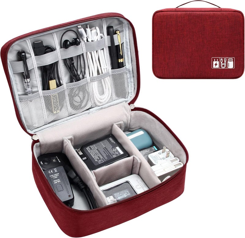 YOUBDM Electronics Organizer Travel Cable Organizer Bag Waterproof Portable Electronic Accessories Case for Cable, Charger, Cord, Hard Drive, Power Bank, USB - Image 1