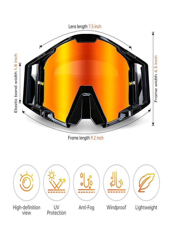 NENKI Motocross Goggles, Motorcycle Goggles with Nose Protection, Ski Goggles for Men and Women, for Outdoor Sports, MTB Goggles - Image 3