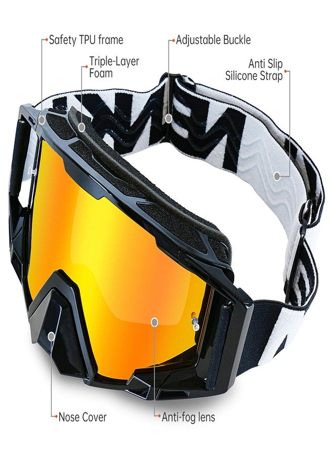 NENKI Motocross Goggles, Motorcycle Goggles with Nose Protection, Ski Goggles for Men and Women, for Outdoor Sports, MTB Goggles - Image 2