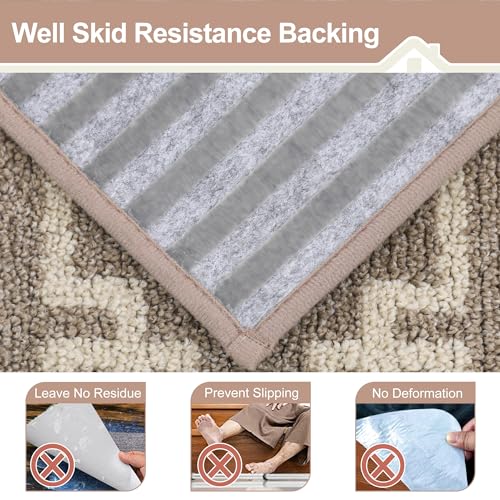 BEQHAUSE Stair Treads for Wooden Steps Non Slip Washable Carpet Stair Treads with Reusable Residue Free Backing Soft Polyester Stair Rugs Indoor for Kids Elders and Dogs, 15pcs,Taupe - Image 2