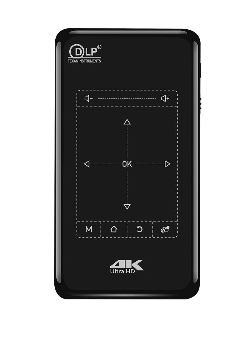 جهاز عرض ذكي صغير بدقة 4 كيه دي ال بي بجودة وضوح عالية الدقة HD مع نظام تشغيل اندرويد 6.0 يدعم مدخل HDMI وقراءة بيانات القرص الصلب بمنفذ USB مكبر صوت بتقنية البلوتوث أسود - Image 4