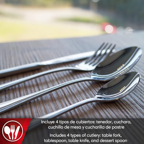 MAGEFESA Cordoba 48-Piece Flatware Set – Premium Stainless Steel Silverware for 12 People, Elegant Blue Gift Box Included - Image 4