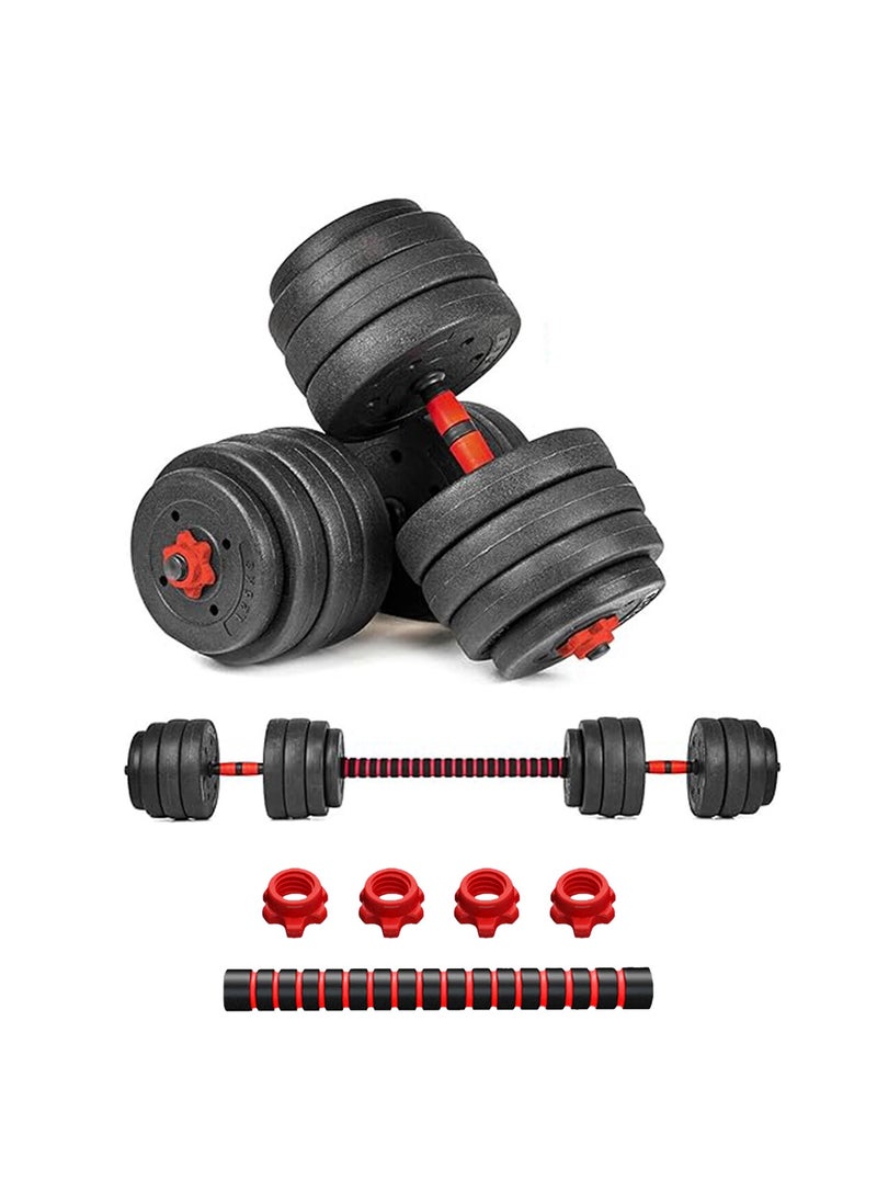 Sparnod Fitness Sparnod Fitness SCD-40 2-in-1 Dumbbells/Barbell Set (40kg) - Easy 3-Step Assembly with Connector Rod, Eco-Friendly Weights, Concrete Dumbbells with PVC Coating, Slip-Free Handgrip, Total Home Fitness  - Image 1