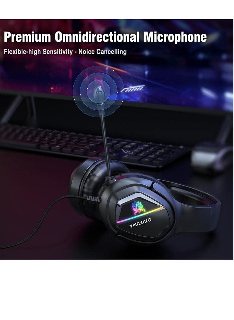 onikuma X2 Wired Gaming Headset  Superior Audio, Clear Communication, Lightweight Design - Image 3