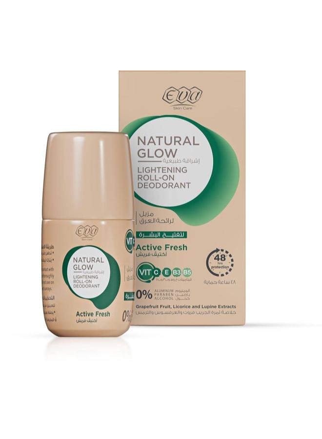 Eva Skin Care Natural Glow Lightening Roll-On Deodorant - Active Fresh 60 gm