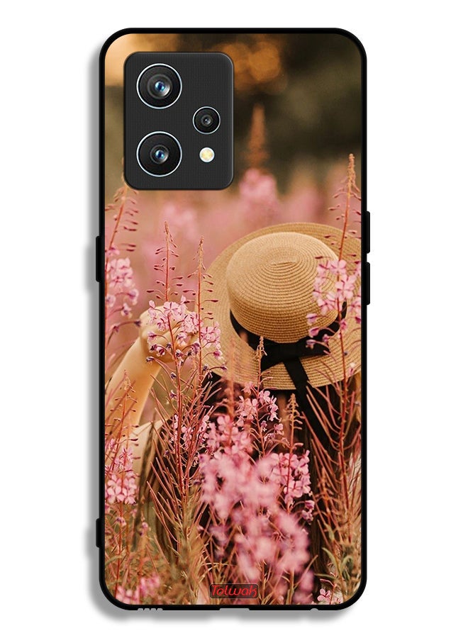 Tolwak Realme 9 Pro Plus Protective Case Cover Hat Girl In Flowers  - Image 1