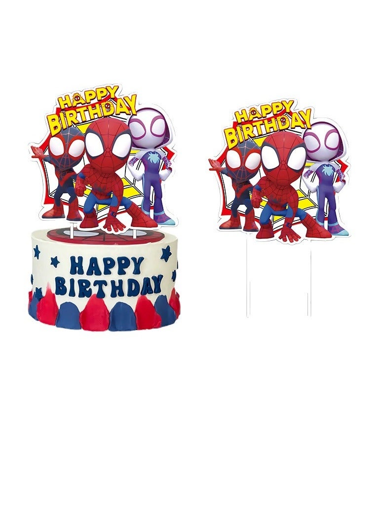 Zikra Superhero Spiderman Cake Toppers, Spider Cake Decorations Party Decorations Hero Birthday Cake Topper Kid Birthday Cake Decorations Birthday Party Decorations for Boys Children Kids(25 Pcs) - Image 2