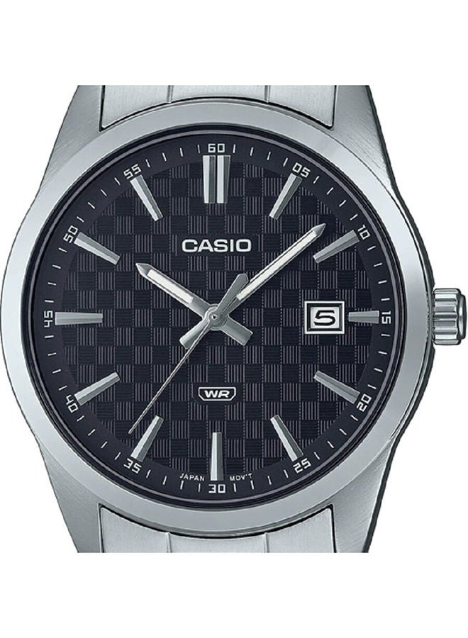CASIO Men Watch Analog Date Display Black Dial Stainless Steel Band MTP-VD03D-1AUDF - Image 3