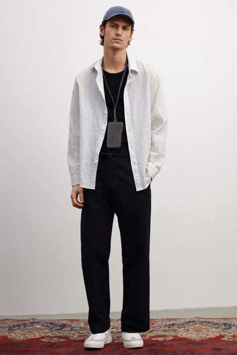 H&M Relaxed Fit Seersucker trousers