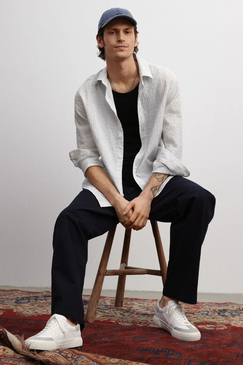 H&M Relaxed Fit Seersucker trousers