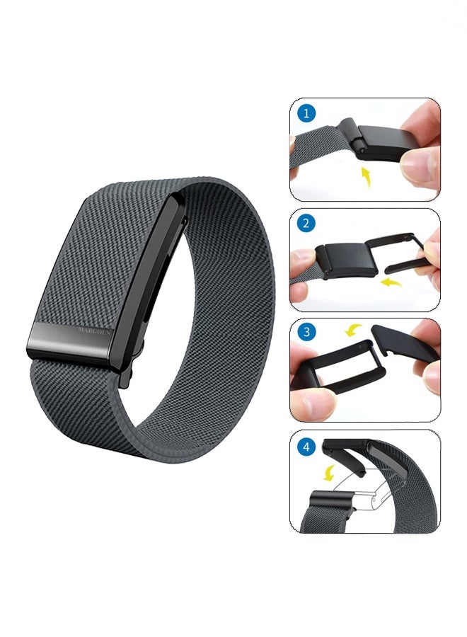 Premium Adjustable Nylon Strap for WHOOP 5, MG,One, Peak and Life – Lightweight & Breathable Replacement Band - Grey - Image 5