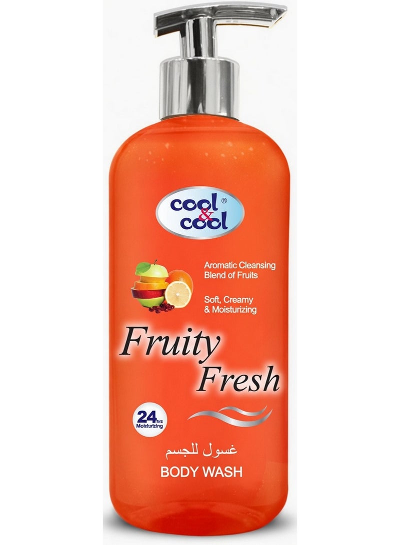 Cool & Cool Fruity Fresh Body Wash With Hand Pump Soft Creamy & 24 Hour Moisturizing Shower Gel 500 ML - Image 1