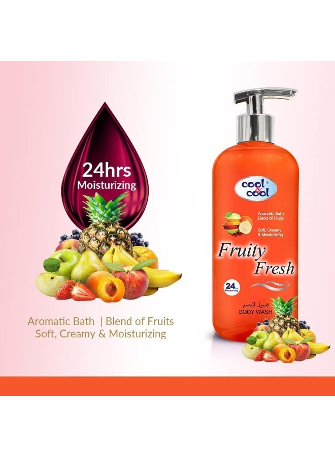 Cool & Cool Fruity Fresh Body Wash With Hand Pump Soft Creamy & 24 Hour Moisturizing Shower Gel 500 ML - Image 2