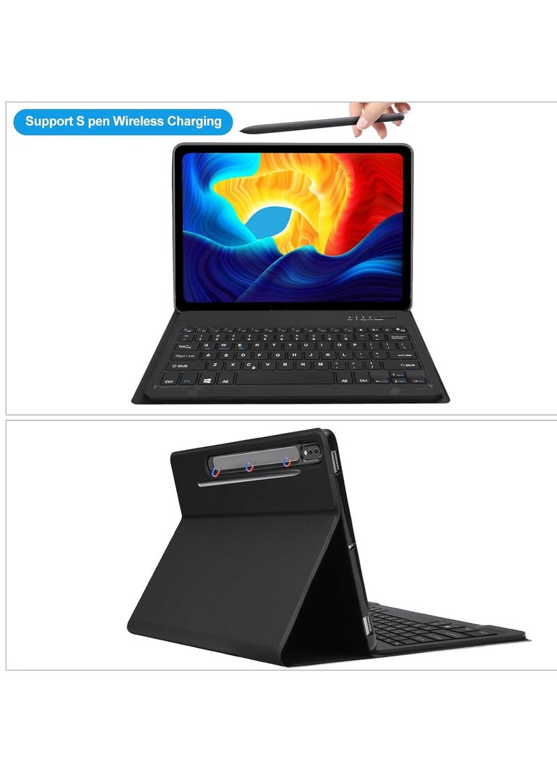 JAJEEK Samsung Galaxy Tab S8 Plus / S7 FE / S7 Plus 12.4 inch Keyboard Case – Detachable Magnetic Bluetooth Keyboard with Protective Cover, Supports S Pen Charging, Black – Perfect for Tab S8+ 2022, S7 FE 2021, S7+ 2020 - Image 3