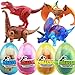 Sealive 4PCS Dino Surprise Toy Eggs for Boys Hatch TRex Pterosaurs Brachiosaurus Triceratops Entertaining Deformation Dinosaur Egg with Fun Dino Toys Inside Ideal Gift Random Color - Image 2