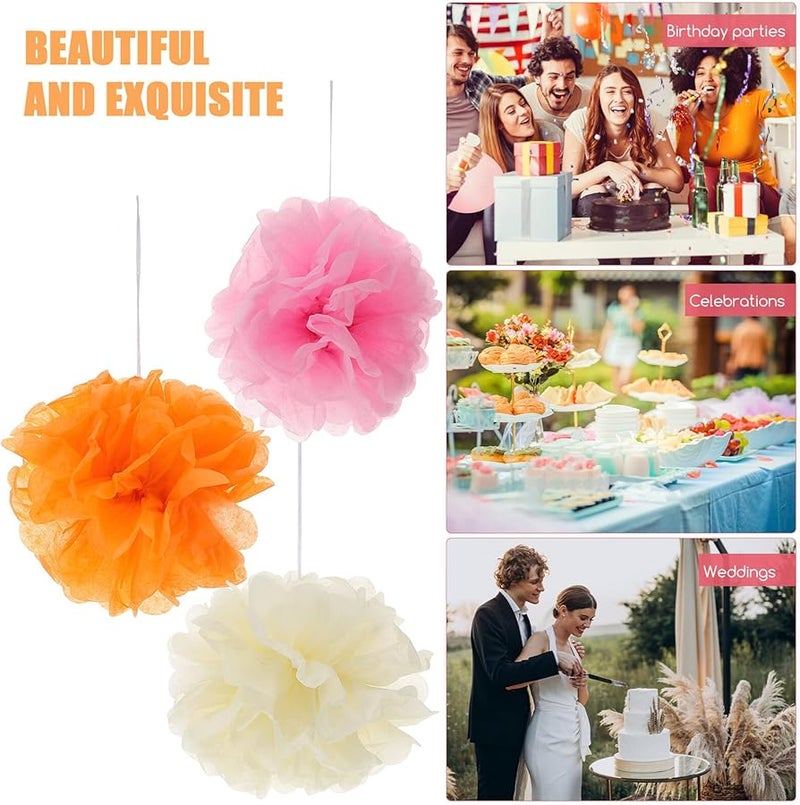 BESPORTBLE 15pcs DIY Paper Pom Poms Multi Color Tissue Flowers for Wedding Birthday Party Decorations - Image 4