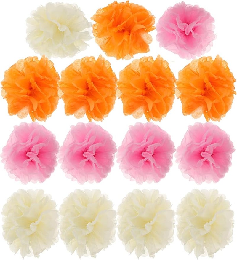 BESPORTBLE 15pcs DIY Paper Pom Poms Multi Color Tissue Flowers for Wedding Birthday Party Decorations - Image 1