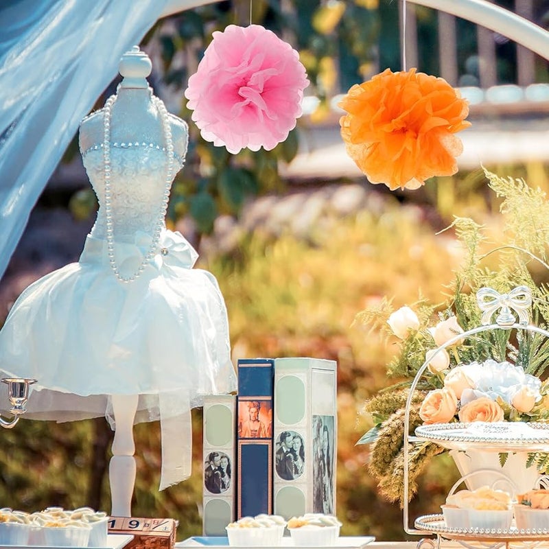 BESPORTBLE 15pcs DIY Paper Pom Poms Multi Color Tissue Flowers for Wedding Birthday Party Decorations - Image 5