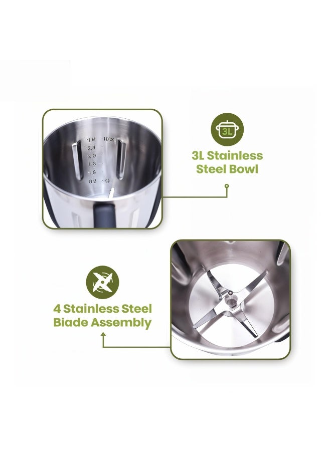 Robot Cooker CFV-1039 | 1400W Smart Food Processor & Steamer | 4.5L Bowl, Touchscreen, Wi-Fi, Built-in Scale, Stainless Steel Tools  - Image 5