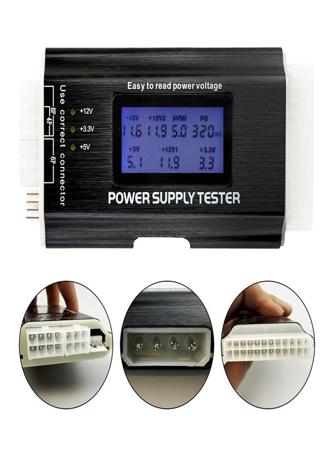 Flylin Computer PC Power Supply Tester, Power Supply Host Inspection Maintenance Tester Tool with LCD Display, 20/24 4/6/8 Pin Power Supply Tester for ATX/ITX/TFX/BTX Power Supplies - Image 2