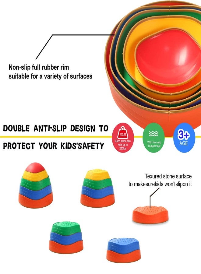 Fanboxk Stepping Stones for Kids,Non-Slip Toddler Sensory Stepping Stones for Promoting Toddler Balance Coordination Skills,Obstacle Courses Sensory Toys Outdoor or Indoor Play for Kids Age 3-8 - Image 4