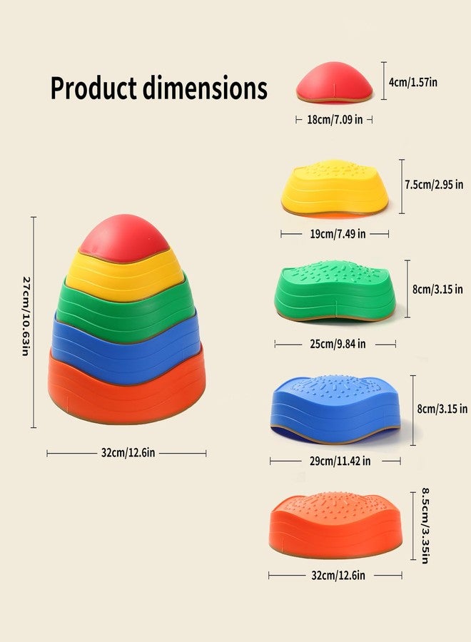 Fanboxk Stepping Stones for Kids,Non-Slip Toddler Sensory Stepping Stones for Promoting Toddler Balance Coordination Skills,Obstacle Courses Sensory Toys Outdoor or Indoor Play for Kids Age 3-8 - Image 2