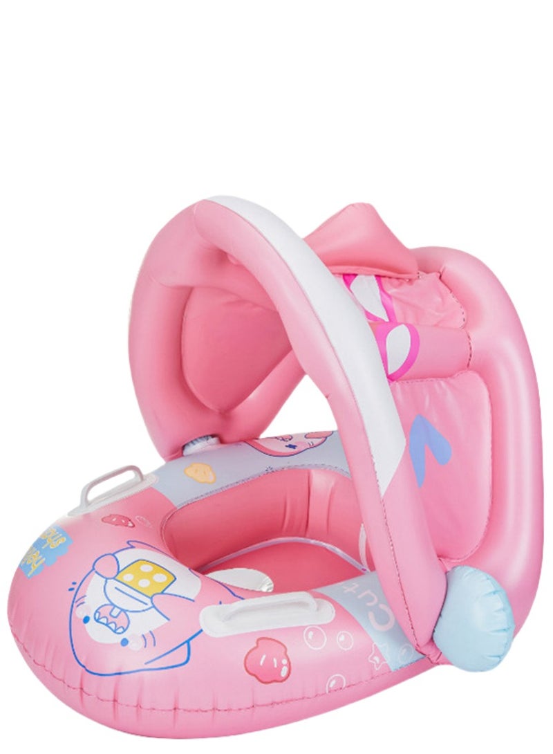 Jorunb Baby pool float,Swimming Pool Float Boat with Sun Protection Canopy Inflatable Pool Float Yacht Ring Awning Inflatable Swimming Training Float Seat for Boys Girls Summer Outdoor  - Image 1