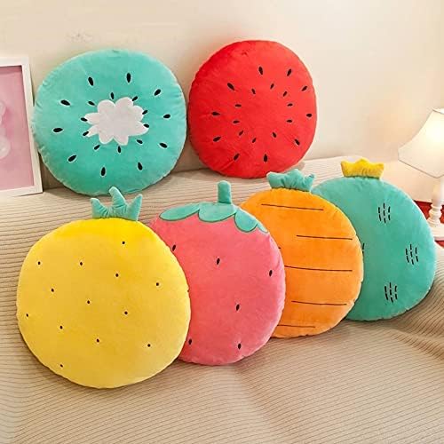Peach Cuddle Watermelon Fruit Shaped Velvet Cushion (Red, 16x16 Inch) - Image 4