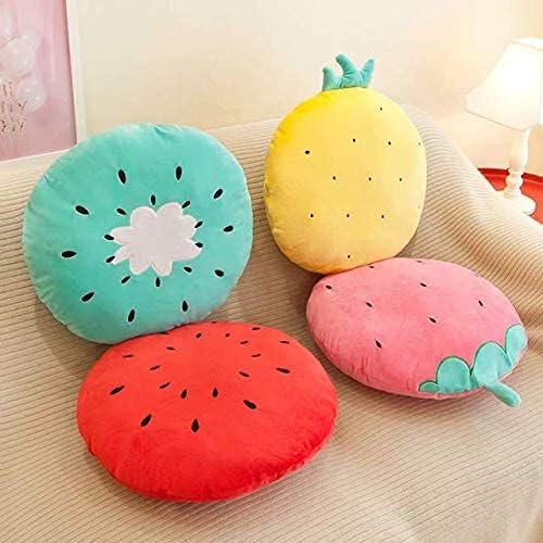 Peach Cuddle Watermelon Fruit Shaped Velvet Cushion (Red, 16x16 Inch) - Image 2
