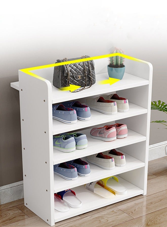 Eworld Modern and Sleek 5-layer Shoe Rack, Simple Household Solution for Space-Saving and Large-Capacity Storage with a Contemporary Design Featuring Extended Shelf for Displaying Frames and crafts - Image 5