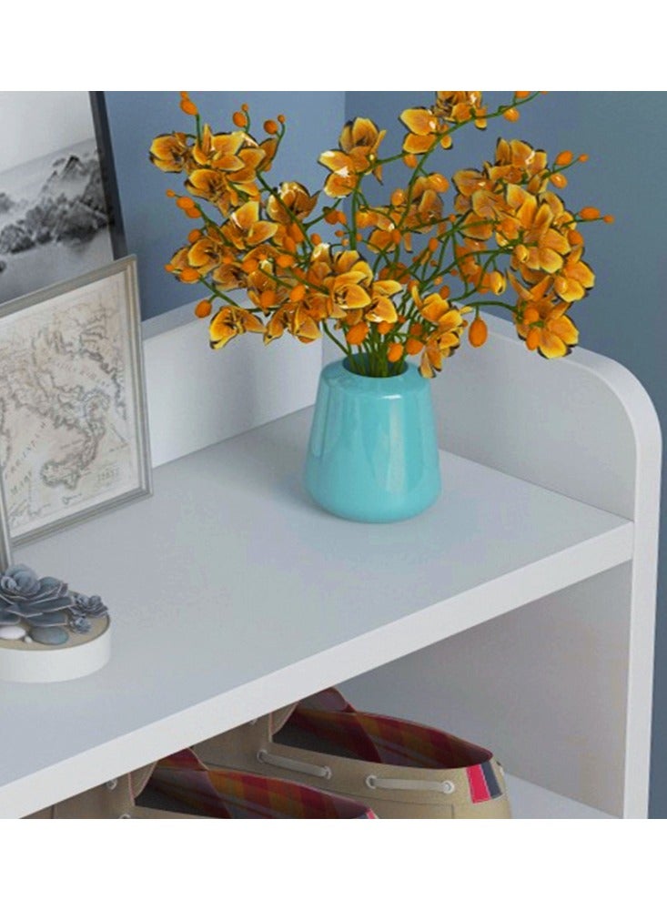 Eworld Modern and Sleek 5-layer Shoe Rack, Simple Household Solution for Space-Saving and Large-Capacity Storage with a Contemporary Design Featuring Extended Shelf for Displaying Frames and crafts - Image 4