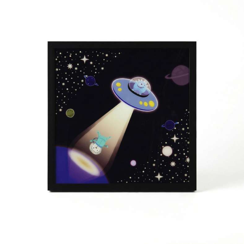 Pan Home Space Craft LED Framed Wall Art 43x43cm - Multicolor - 163AIC9904920 - Image 3