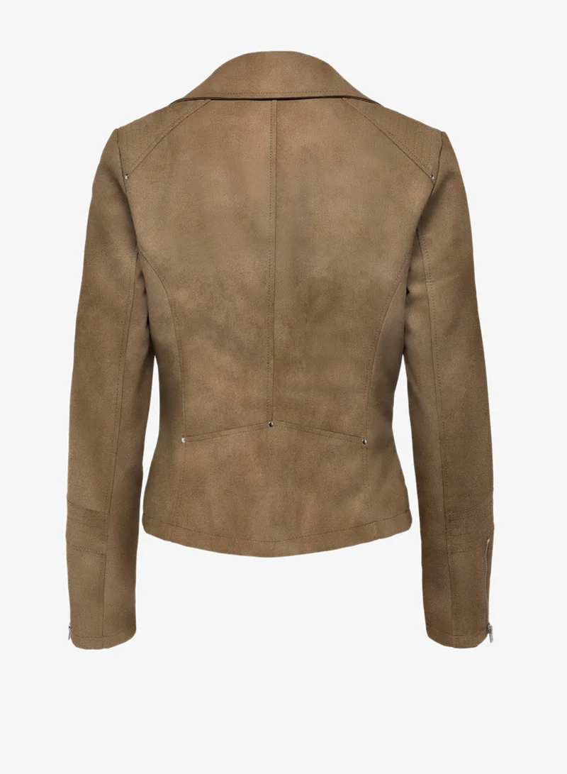 Only  Casual Faux Leather Jacket for Women | Best Price UAE