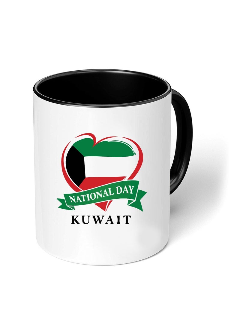 Kuwait National Day Sleek and Stylish Two-Tone Ceramic Coffee Mug - Kuwait Skyline Mug - Perfect for Kuwait National Day - 11 Oz - Image 1