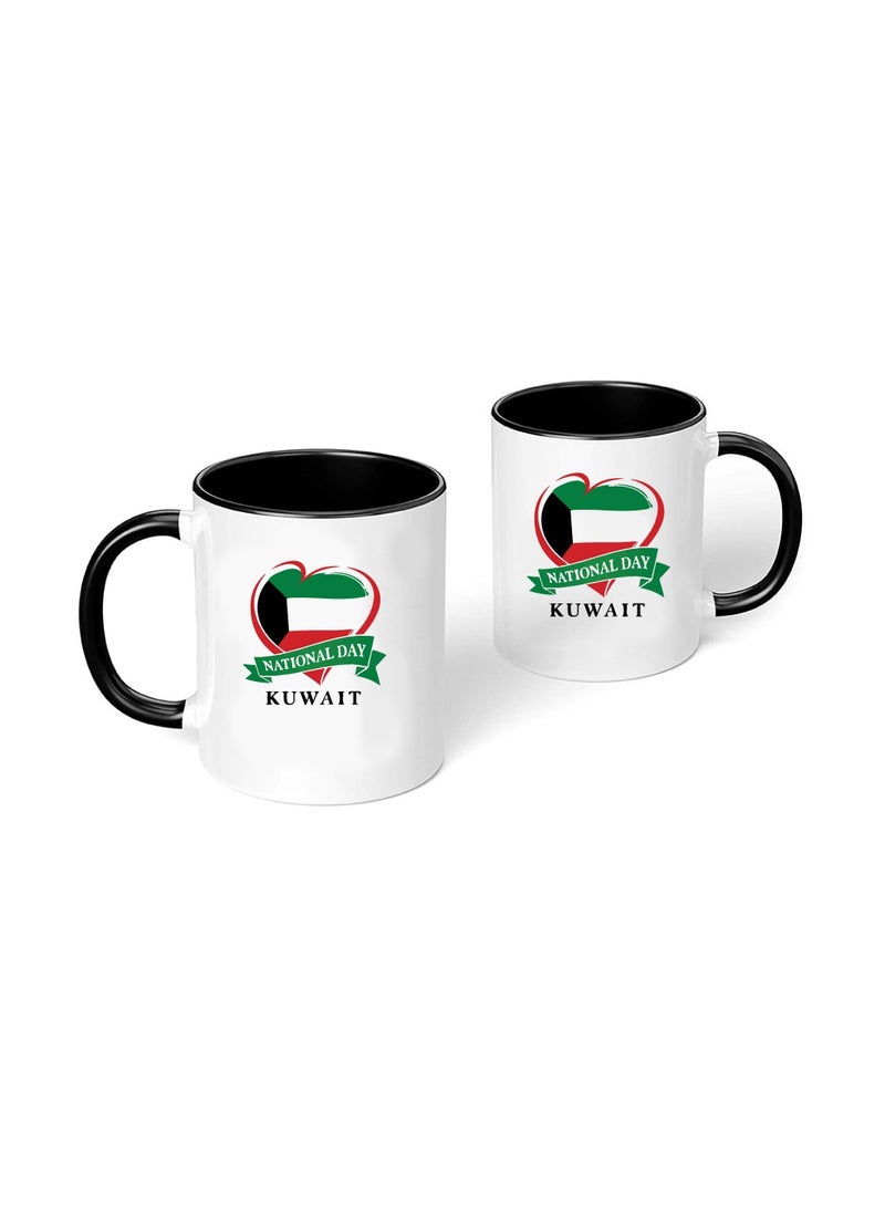 Kuwait National Day Sleek and Stylish Two-Tone Ceramic Coffee Mug - Kuwait Skyline Mug - Perfect for Kuwait National Day - 11 Oz - Image 2
