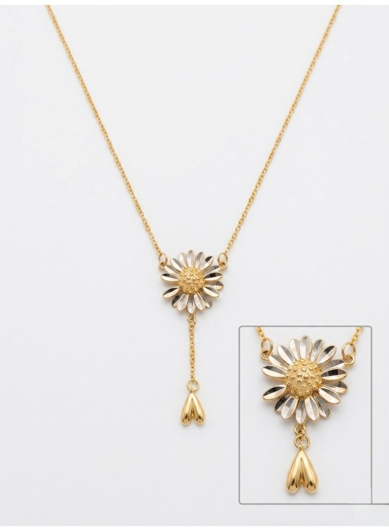 The Intermix Gems Gold Daisy Flower Drop Necklace 18K - Image 4