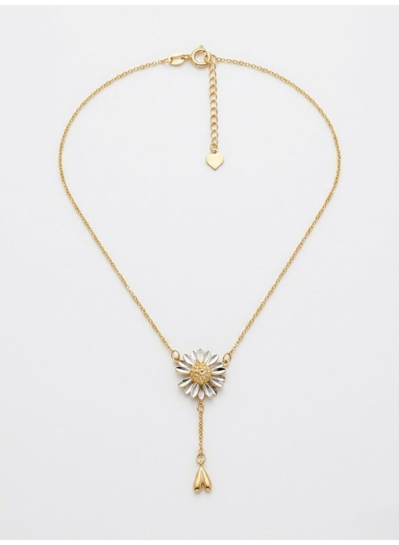 The Intermix Gems Gold Daisy Flower Drop Necklace 18K - Image 1
