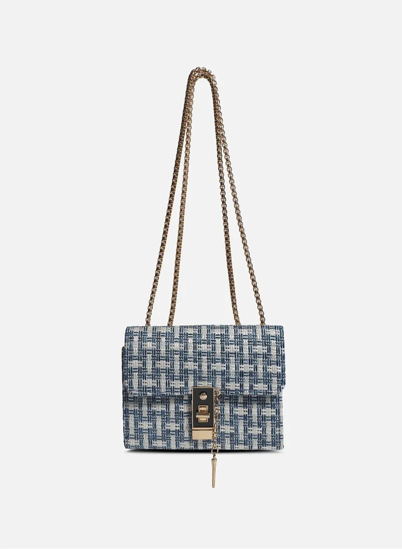 Haute Sauce Textured Casual Regular Sling Bag with Push Lock For Women