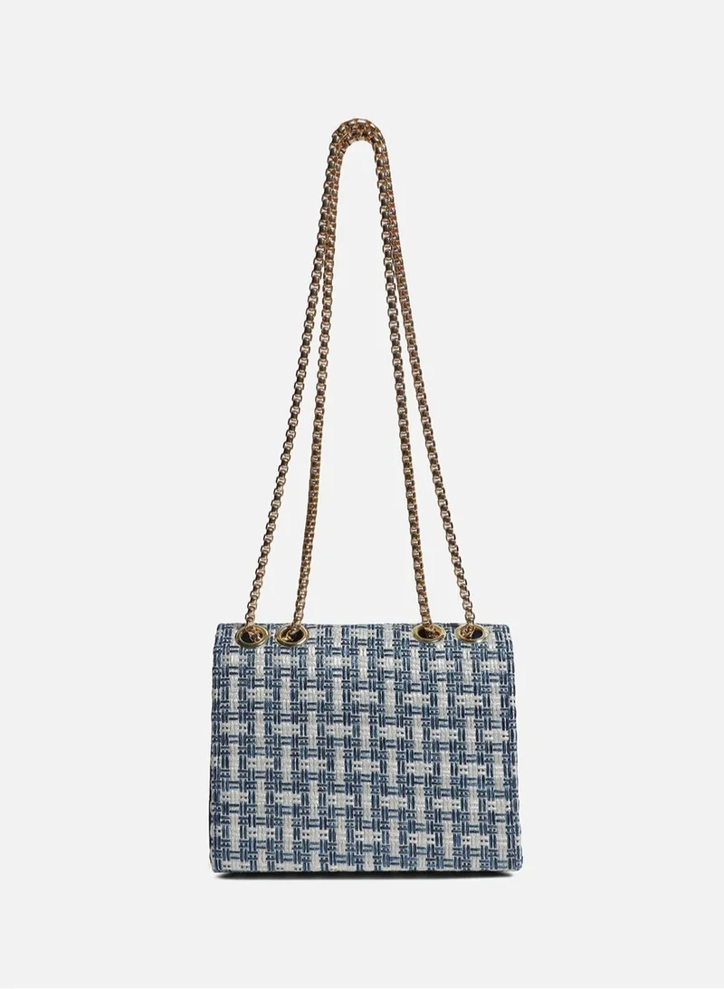 Haute Sauce Textured Casual Regular Sling Bag with Push Lock For Women