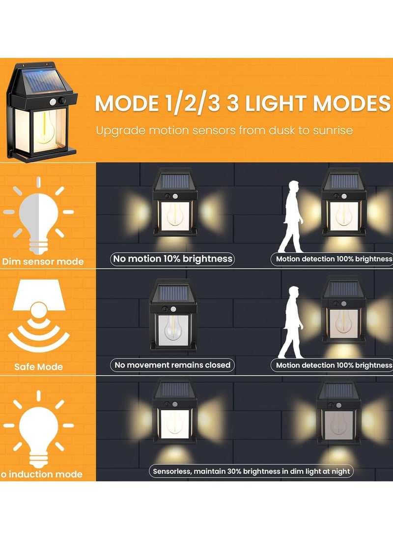 CBK Solar Fence Light , Motion Sensor Outdoor Light, 3 Lighting Modes Dusk To Dawn Solar Porch , Light Waterproof, Outdoor Solar Wall Light  - Image 3