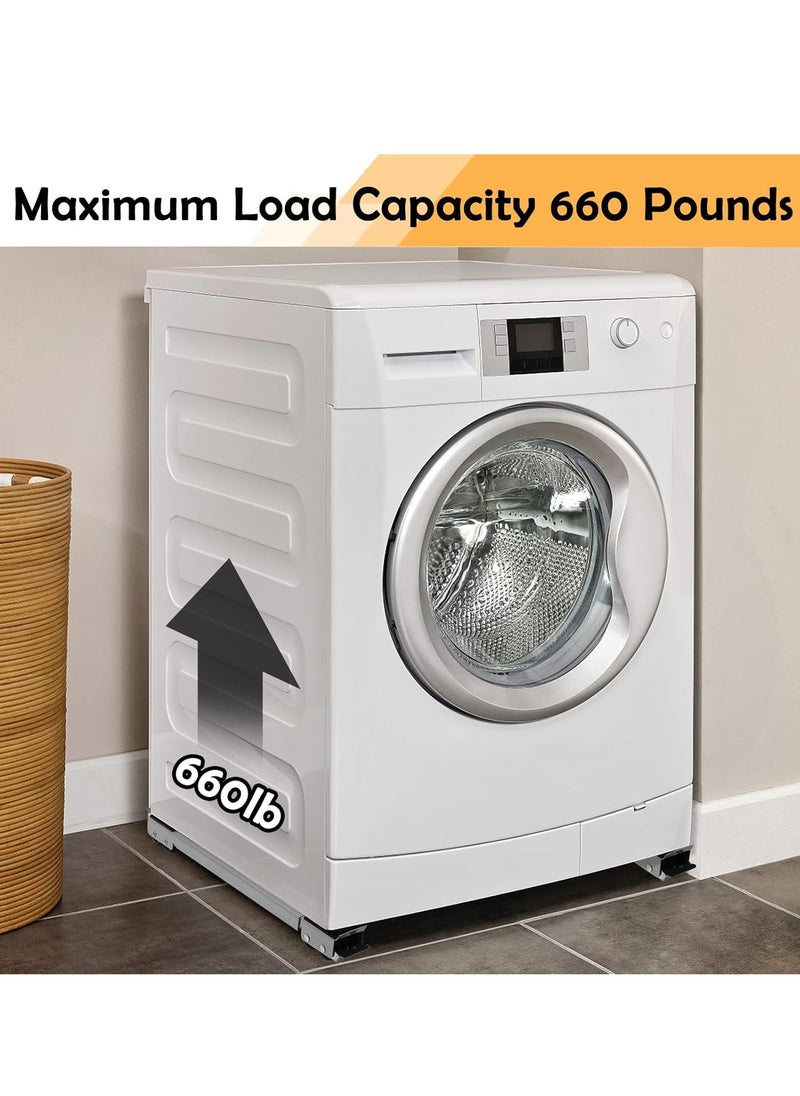 Furniture Appliance Rollers with 24 Rollers  Brake, Heavy Duty Mover Tool for Washing Machines, Dryers, Refrigerators – Supports Up to 660 lbs, Gray