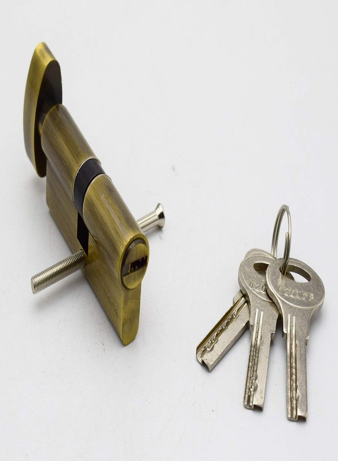RAB Cylinder Lock Brass, 1 Side Key, Cylinder Lock for Mortise Handle Lock Fittings, Doors (Code:- CYN, 70 mm Cylinder with 3 Ultra Keys, Finish- Antique, Pack of 1 PCS ) - Image 3