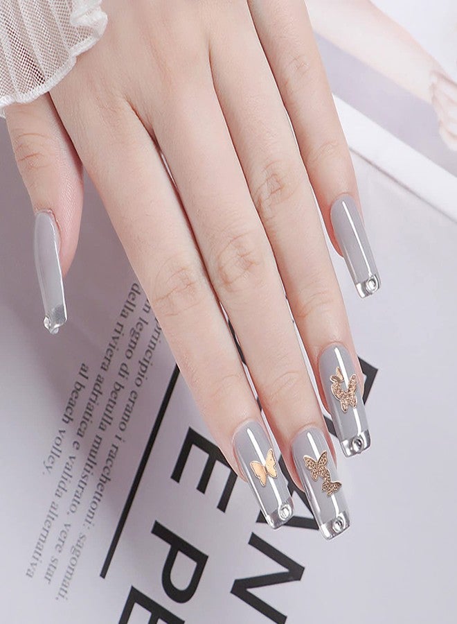 SILPECWEE Butterfly Nail Charms 3d Nail Art Charms Butterfly for Nails Design Charms for Nails Alloy Nail Jewelry Nail Decoration for Nail Art Accessories(Rose Gold/70pcs) - Image 4